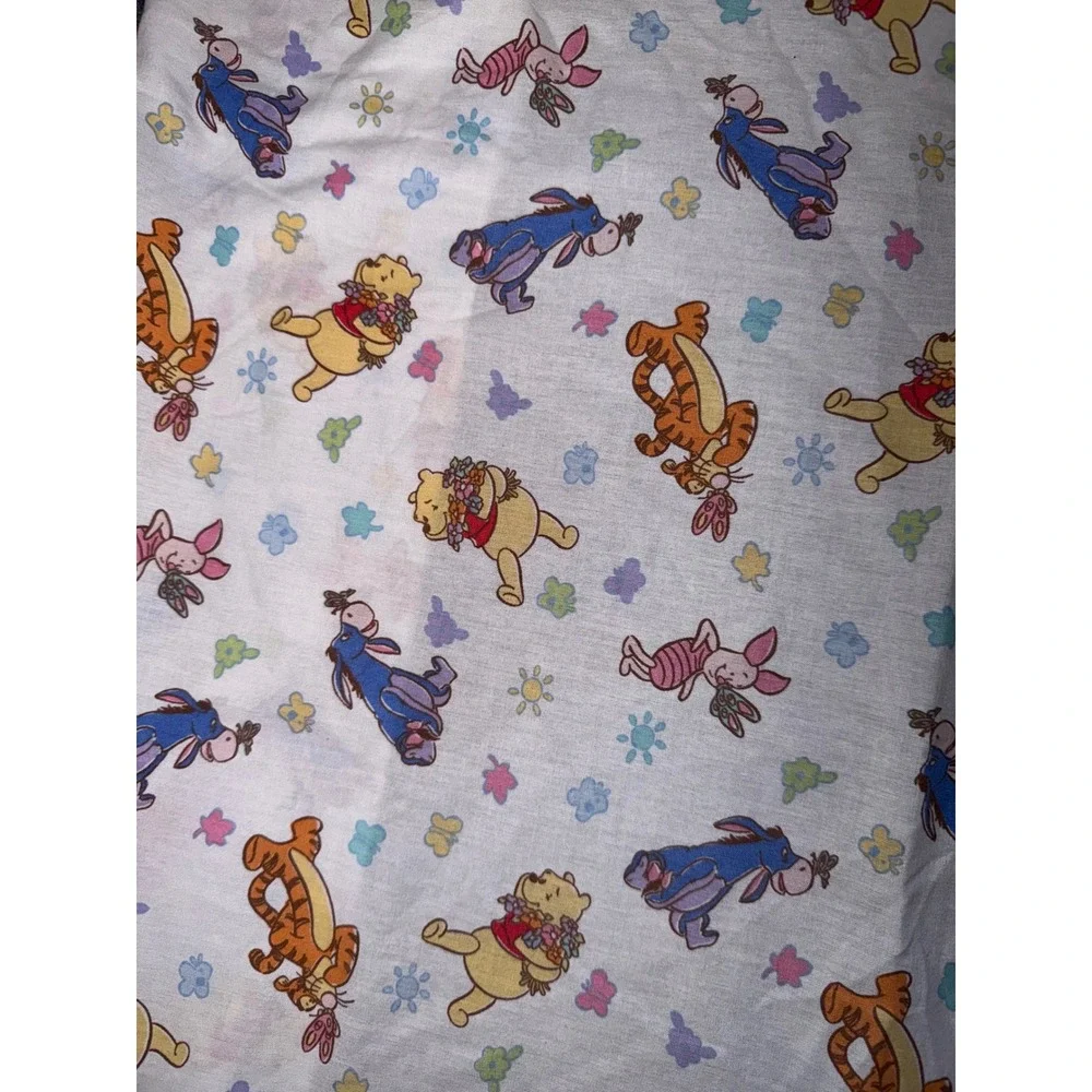 Vintage Disney Winnie the Pooh Tigger Eeyore Piglet Crib Sheet Cotton Blend USA